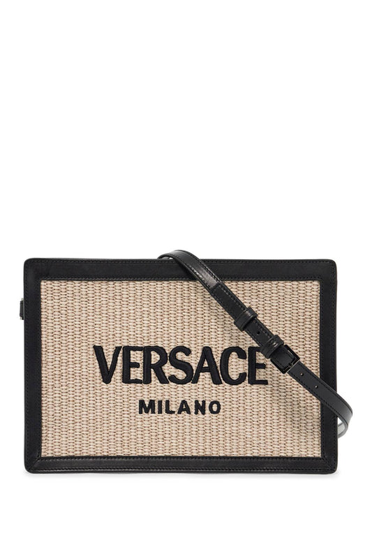 Versace raffia pouch for