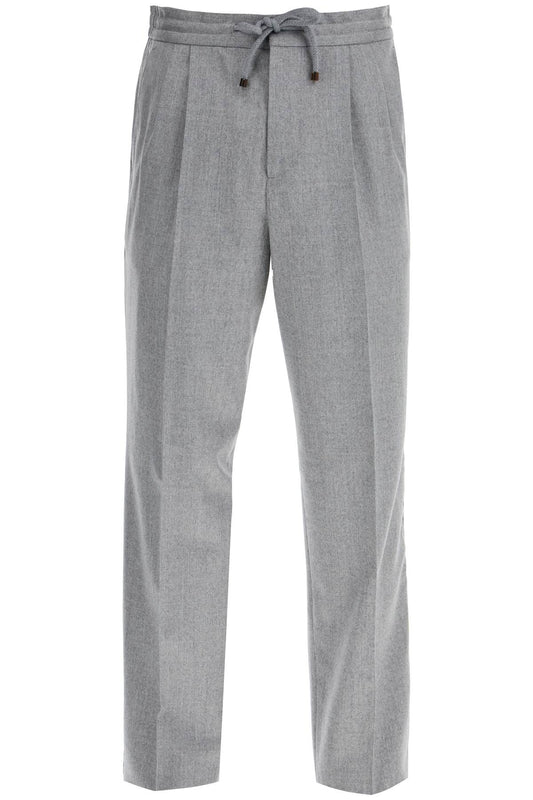 Brunello Cucinelli wool flannel leisure fit pants in